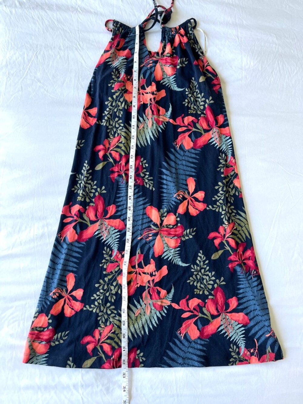 Tommy Bahama Tropical Floral Halter Dress - Open Back with Tassel Tie - Size XS - Picture 7 of 8